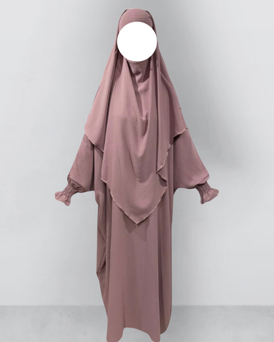 Abaya and Khimar set with 2 veils in Jazz