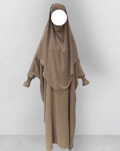 Abaya and Khimar set with 2 veils in Jazz