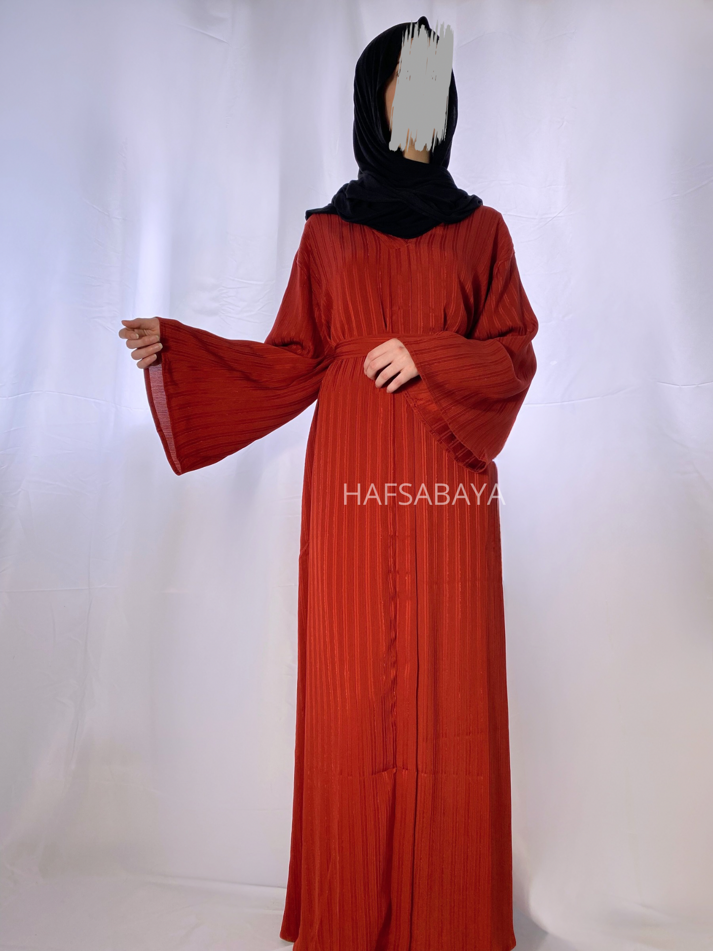 ABAYA D'ÉTÉ - Abaya longue à rayure avec ceinture